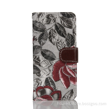 Flower frame with hand rope Gyrosigma PU Leather phone case for iPhone 7